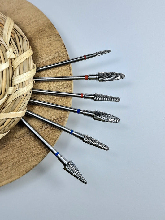 Carbide nail drill bit, “corn”, red, head diameter 5 mm/ working part 13 mm image 1