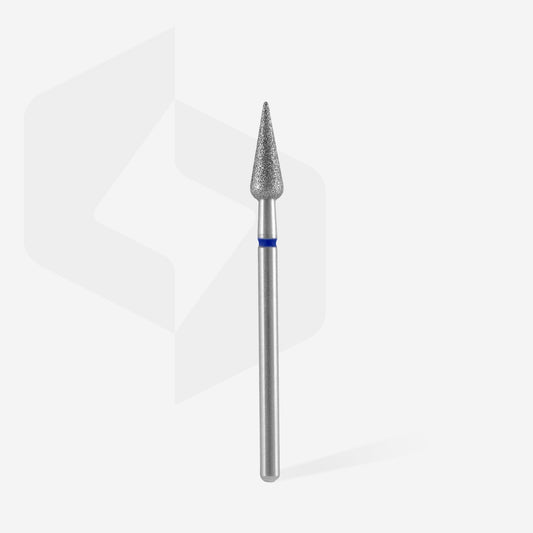 Diamond nail drill bit, “pointed pear”, blue, diameter 4 mm, working part 12 mm image 1