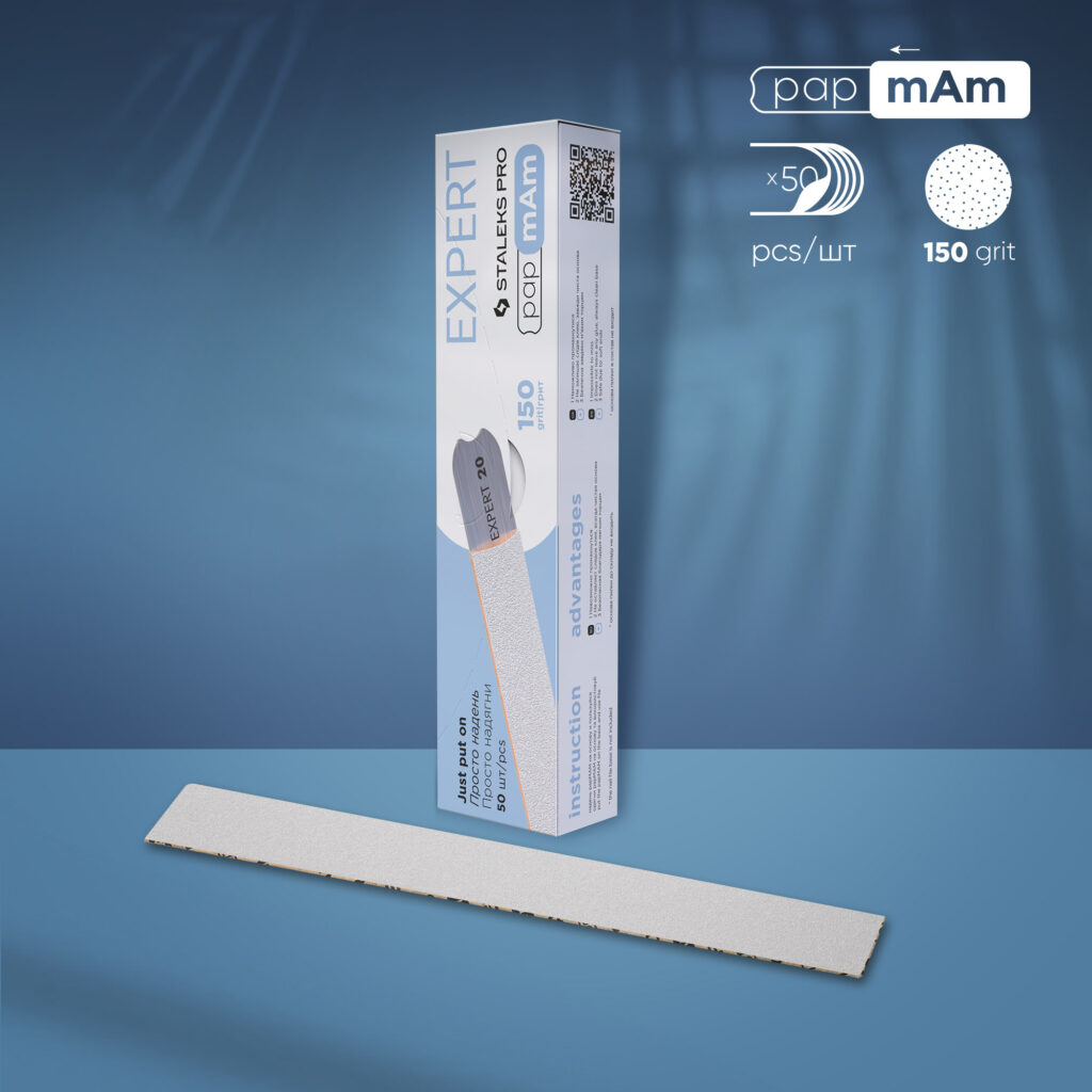 White disposable papmAm files for straight nail file Staleks Pro Expert 22, 150 image 0