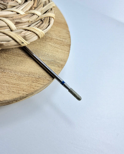 Diamond nail drill bit, rounded “cylinder”, blue, head diameter 2.3 mm/ working image 0