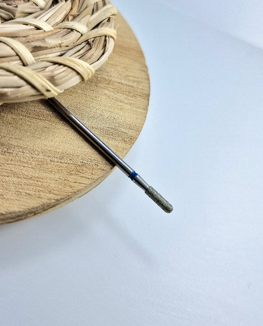 Diamond nail drill bit, rounded “cylinder”, blue, head diameter 2.3 mm/ working image 0