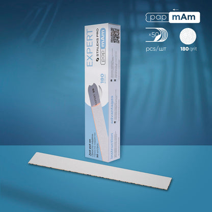 White disposable papmAm files for straight nail file Staleks Pro Expert 22, 180 image 0