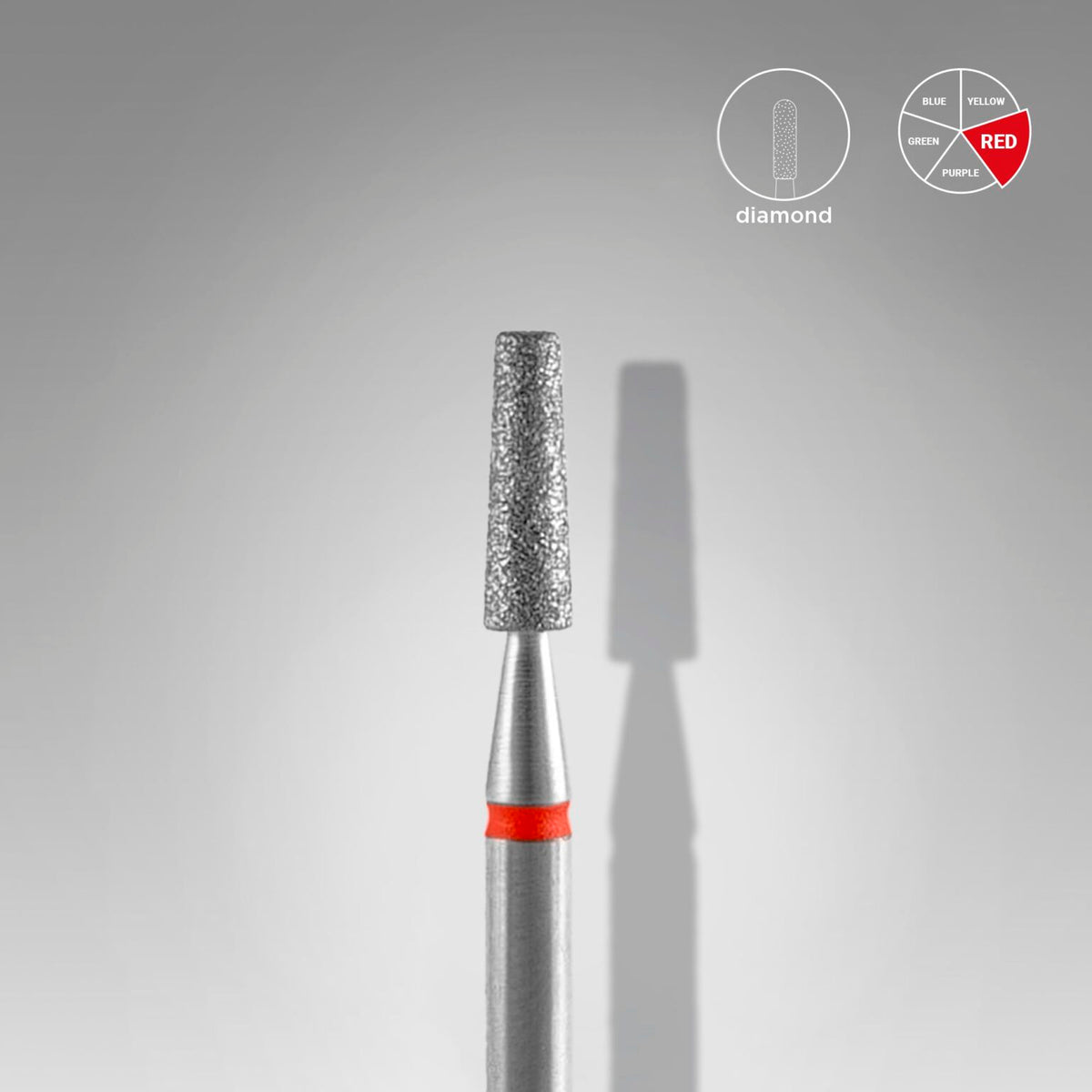 Diamond nail drill bit, “frustum”, red, head diameter 2,5 mm, working part 8 mm image 0