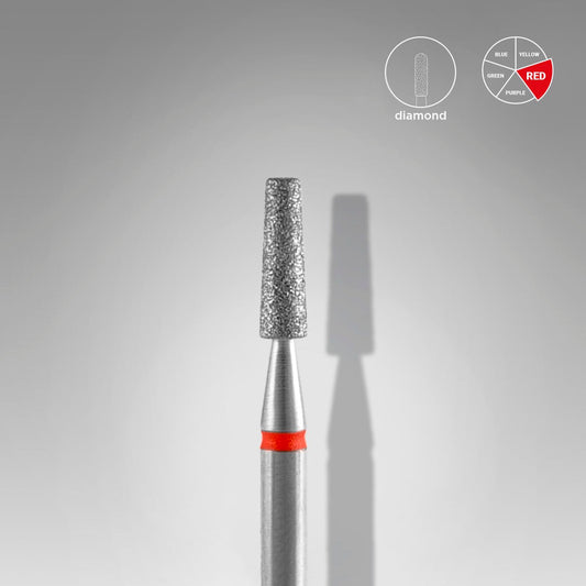 Diamond nail drill bit, “frustum”, red, head diameter 2,5 mm, working part 8 mm image 0