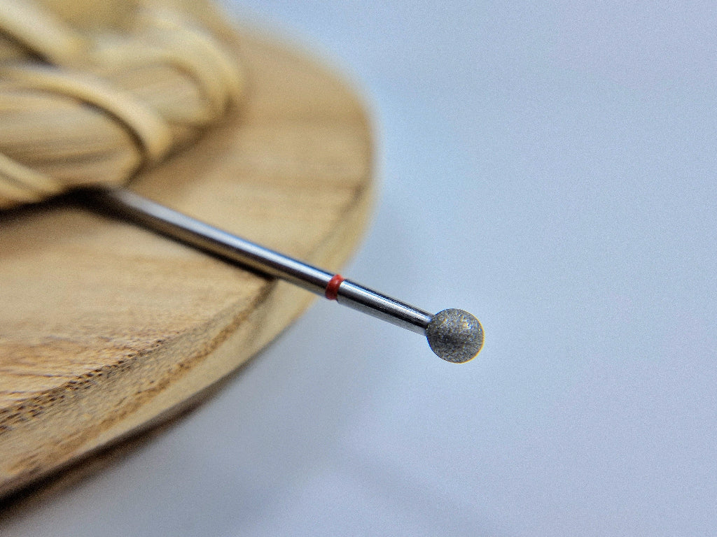 Diamond nail drill bit, “ball”, red, head diameter 3,5 mm image 0