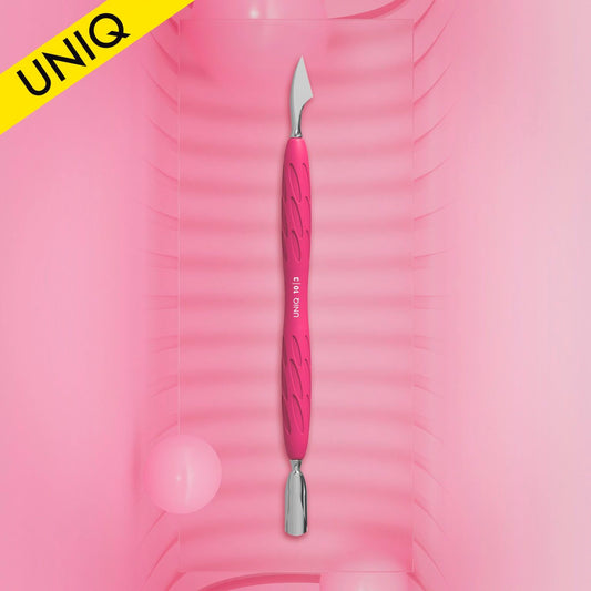Manicure pusher Gummy with silicone handle UNIQ 10 TYPE 3 (rounded narrow pusher image 0