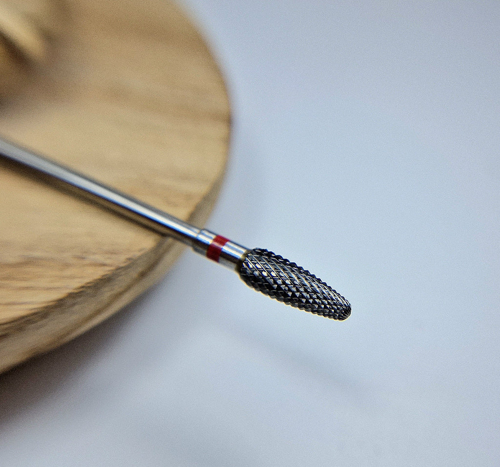 Carbide nail drill bit, “corn”, red, head diameter 5 mm/ working part 13 mm image 0
