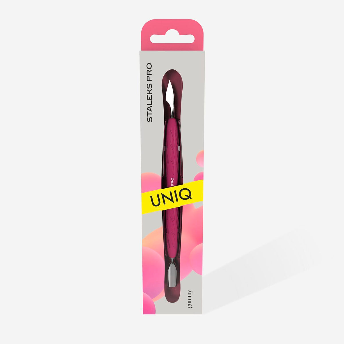 Manicure pusher Gummy with silicone handle UNIQ 10 TYPE 3 (rounded narrow pusher image 3