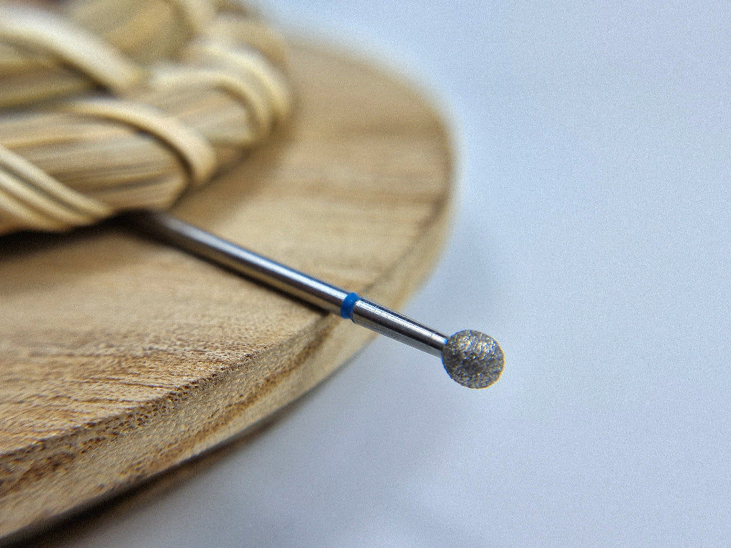 Diamond nail drill bit, “ball”, blue, head diameter 4 mm image 0