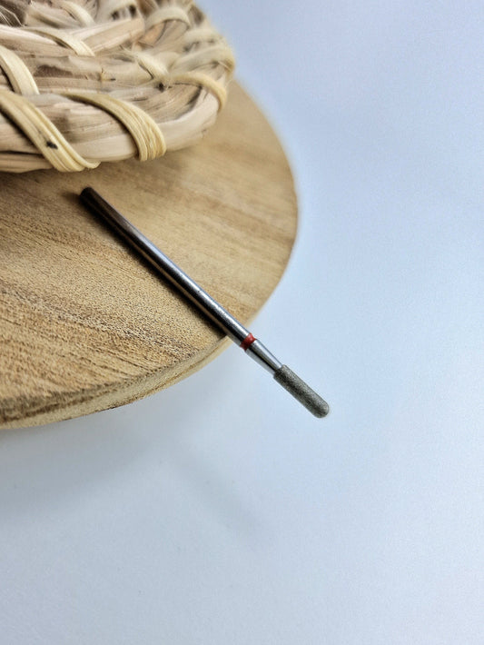 Diamond nail drill bit, rounded “cylinder”, red, head diameter 2.3 mm/ working p image 0