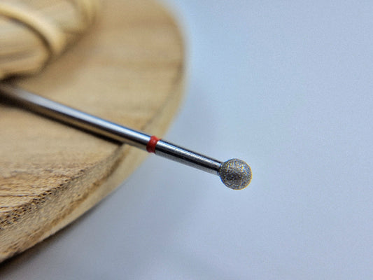 Diamond nail drill bit, “ball”, red, head diameter 4 mm image 0