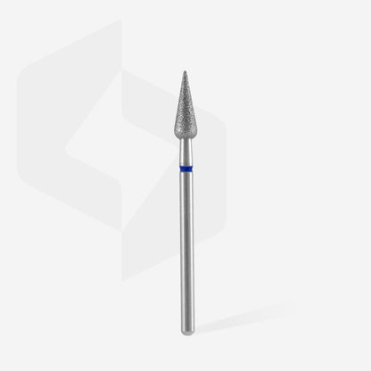Diamond nail drill bit, “pointed pear”, blue, diameter 4 mm, working part 12 mm image 1