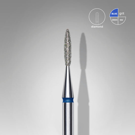 Diamond nail drill bit flame blue EXPERT head diameter 1,6 mm / working part 8 m image 0