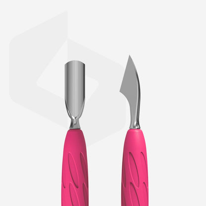 Manicure pusher Gummy with silicone handle UNIQ 10 TYPE 3 (rounded narrow pusher image 1