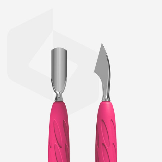 Manicure pusher Gummy with silicone handle UNIQ 10 TYPE 3 (rounded narrow pusher image 1
